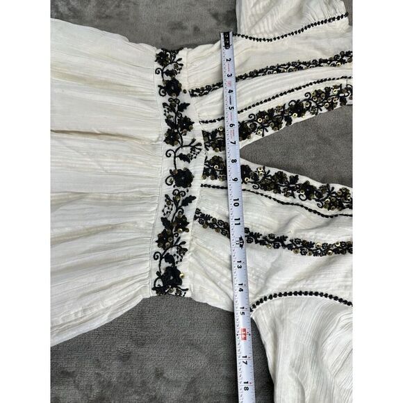 Ulla Johnson Handmade Boho White Beaded Maxi Dress Small - Picture 12 of 16